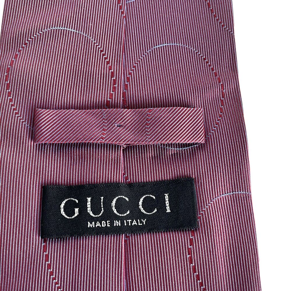 Gucci Men's Lavender & Pink Woven Texture Silk Tie Made in Italy EUC - Picture 8 of 10